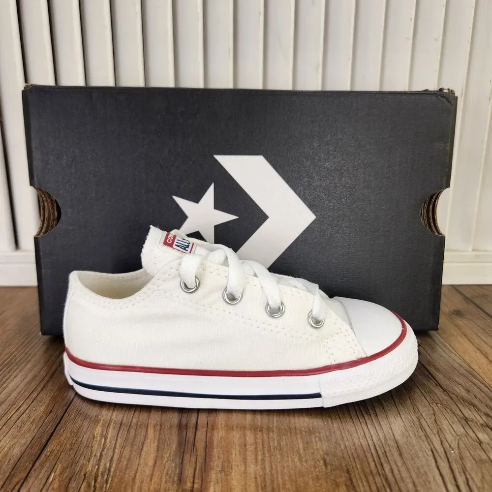 Converse Chuck Taylor All Star Infant Size 9 Optical White Canvas Shoes 7J256
